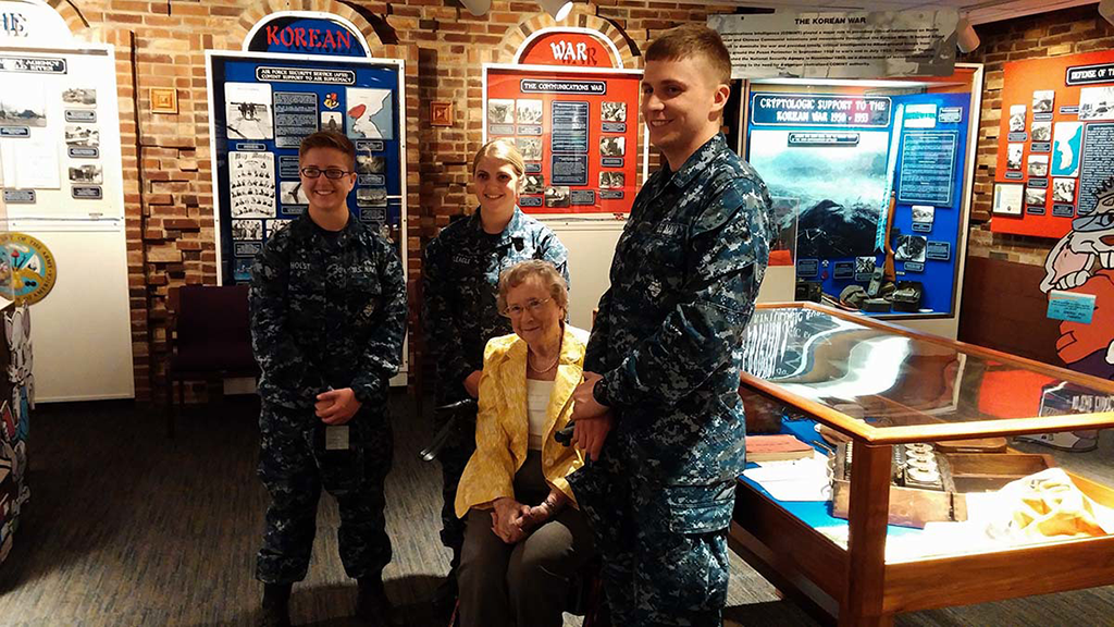 Ms. Bryant with young Navy Cryptologists
