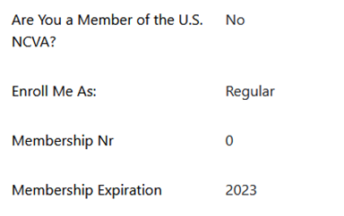 NCVA membership status